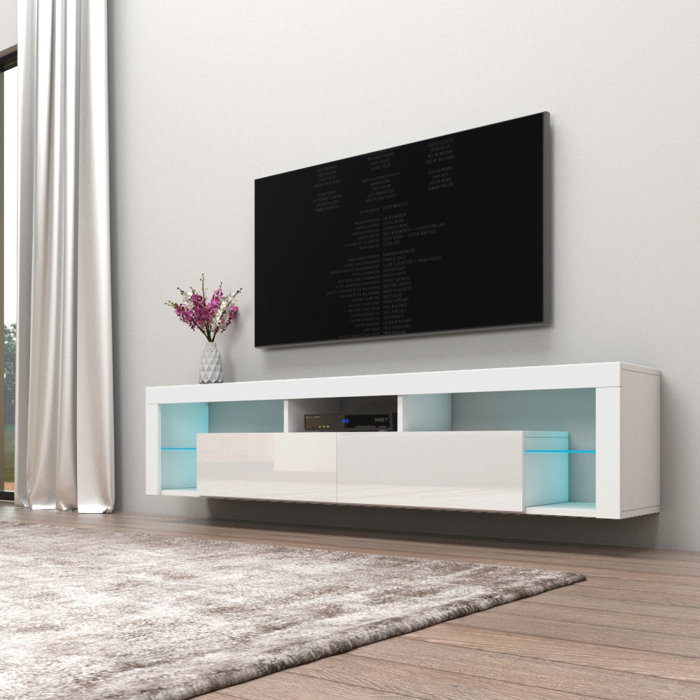 Orren Ellis Floating Milano TV Stand for TVs up to 90" & Reviews